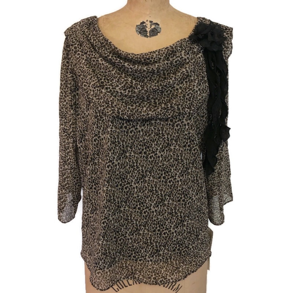 NWT Vintage J.B.S Plus Animal Print Top / Size 2X